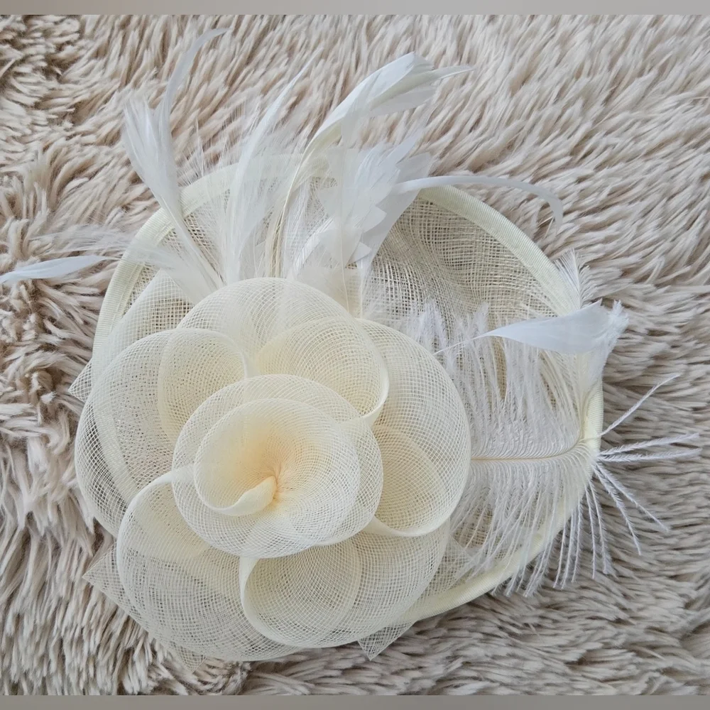 SOLD SAFERIN Women's Fascinators Feathers Tea Party Hat #841 - Picture 4 of 10
